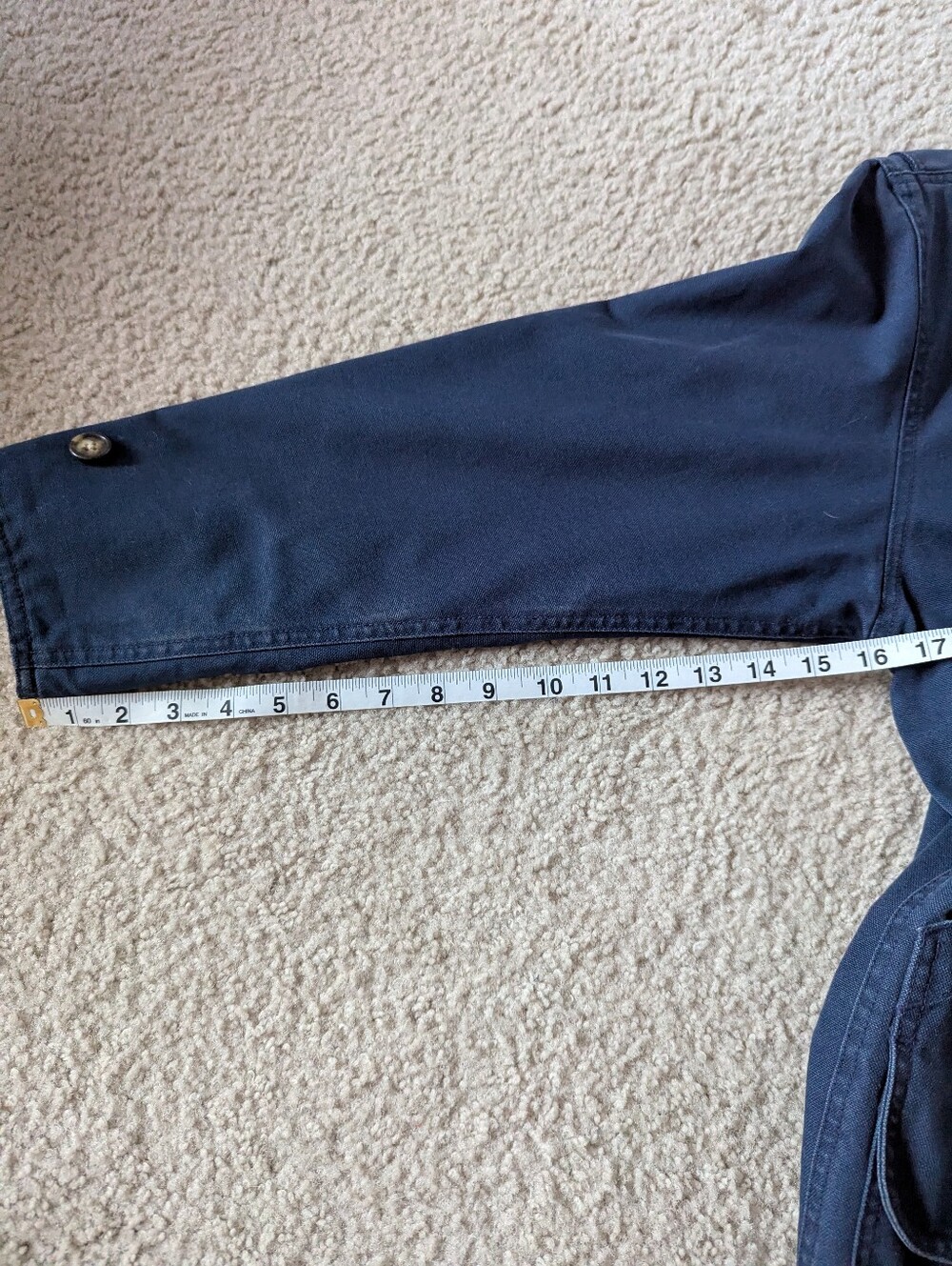Women's Barn/Chore Navy Jacket with Corduroy Collar - Picture 8 of 10